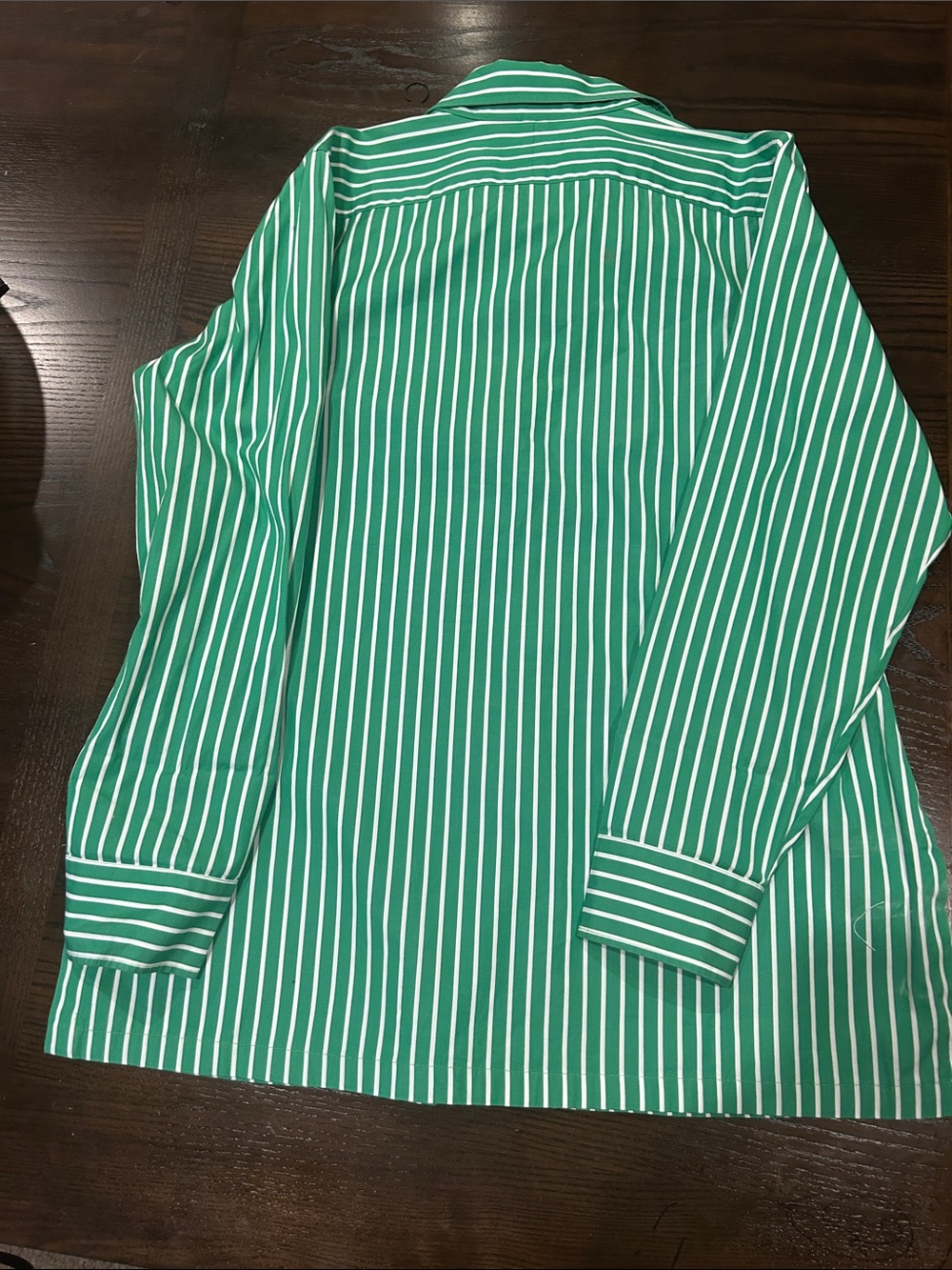 Lauren Ralph Lauren Green Stripe Popover Shirt - Picture 4 of 7